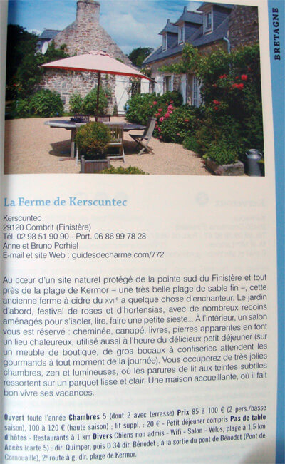 maison d'hôte de charme la ferme de kerscuntec